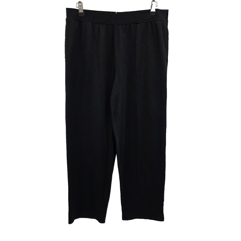 Cuddl Duds Black Stretch Pull On Pants Womens M Soft Cozy Lounge Tapered Bottoms
